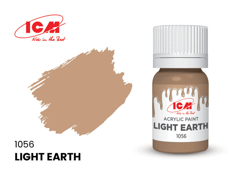 ICM C1056 Краска для творчества, 12 мл, цвет Светлая Земля (Light Earth)