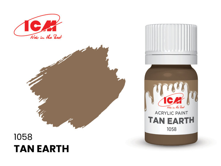 ICM C1058 Краска для творчества, 12 мл, цвет Жёлто-коричневая глина (Tan Earth)