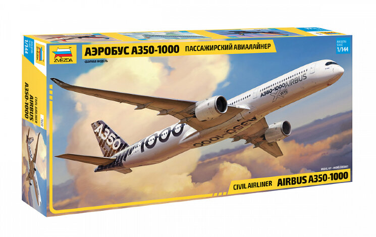 Звезда 7020 Пассажирский авиалайнер Аэробус А-350-1000 1/144
