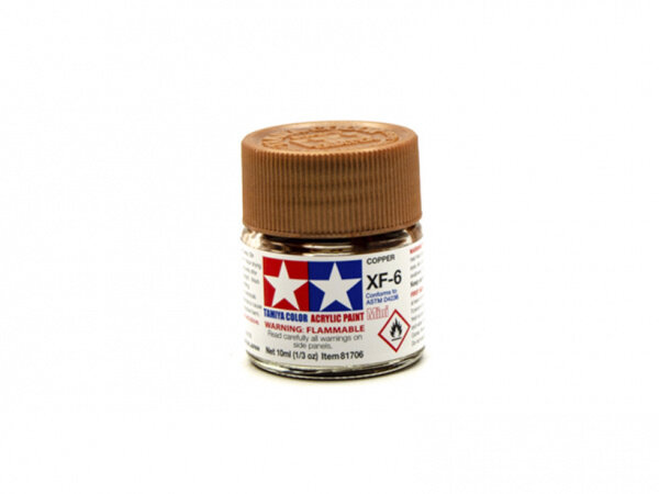 Tamiya 81706 XF-6 Copper metallic (медь металлик) акриловая краска 10 мл