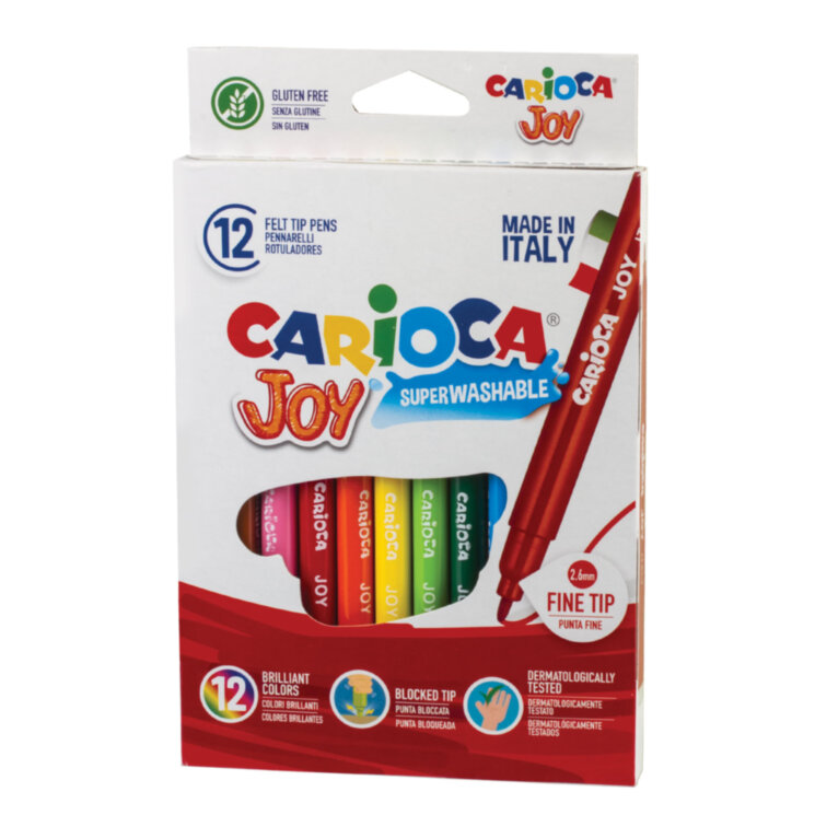 Carioca Фломастеры «Joy» 12 цветов суперсмываемые