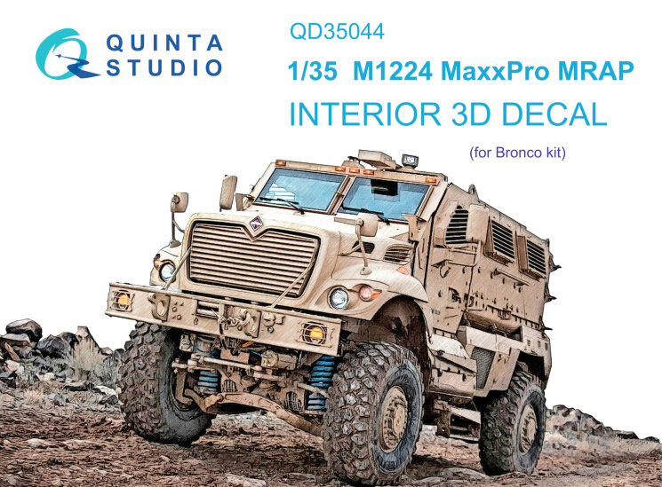 Quinta Studio QD35044 3D Декаль интерьера кабины M1224 MaxxPro MRAP (для модели Bronco) 1/35