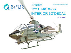 Quinta Studio QD32068 3D Декаль интерьера кабины AH-1G Cobra (для модели ICM) 1/32