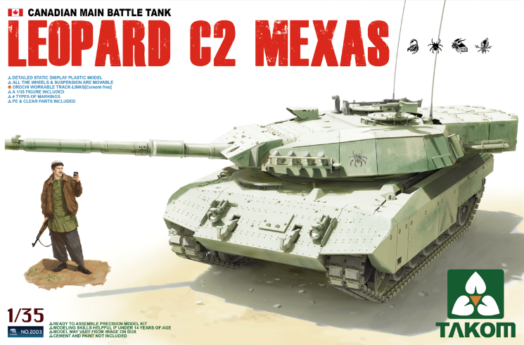 Takom 2003 Canadian Main Battle Tank Leopard C2 MEXAS 1/35