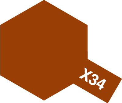 Tamiya 81534 X-34 Metallic Brown (коричневый металлик) акриловая краска 10 мл