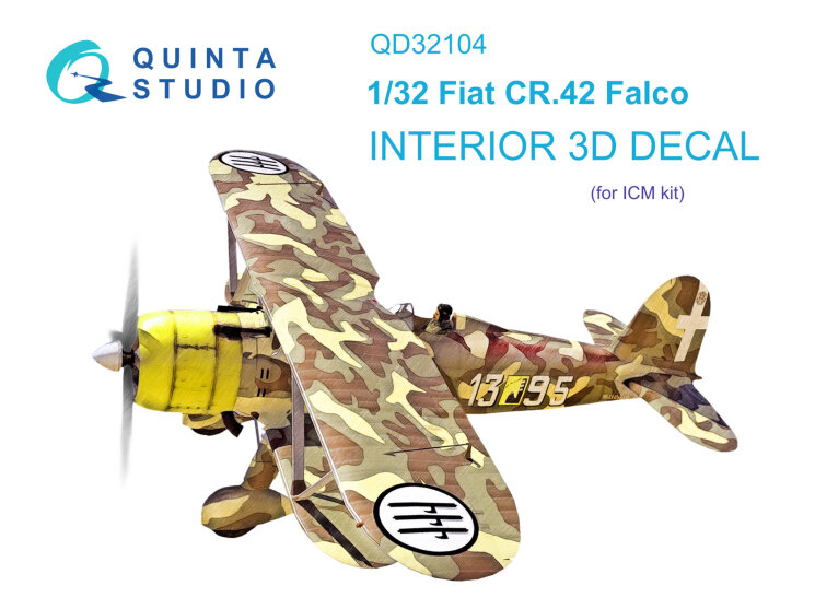 Quinta Studio QD32104 3D Декаль интерьера кабины Fiat CR.42 (ICM) 1/32