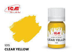 ICM C1015 Краска для творчества, 12 мл, цвет Прозрачный желтый (Clear Yellow)