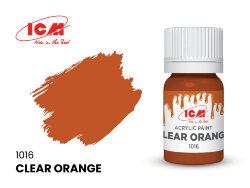 ICM C1016 Краска для творчества, 12 мл, цвет Прозрачный оранжевый (Clear Orange)