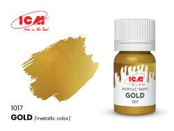 ICM C1017 Краска для творчества, 12 мл, цвет Золото (Gold)