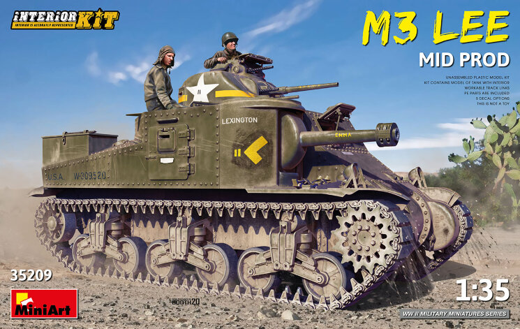 Miniart 35209 Американский танк M3 LEE mid prod. с интерьером 1/35